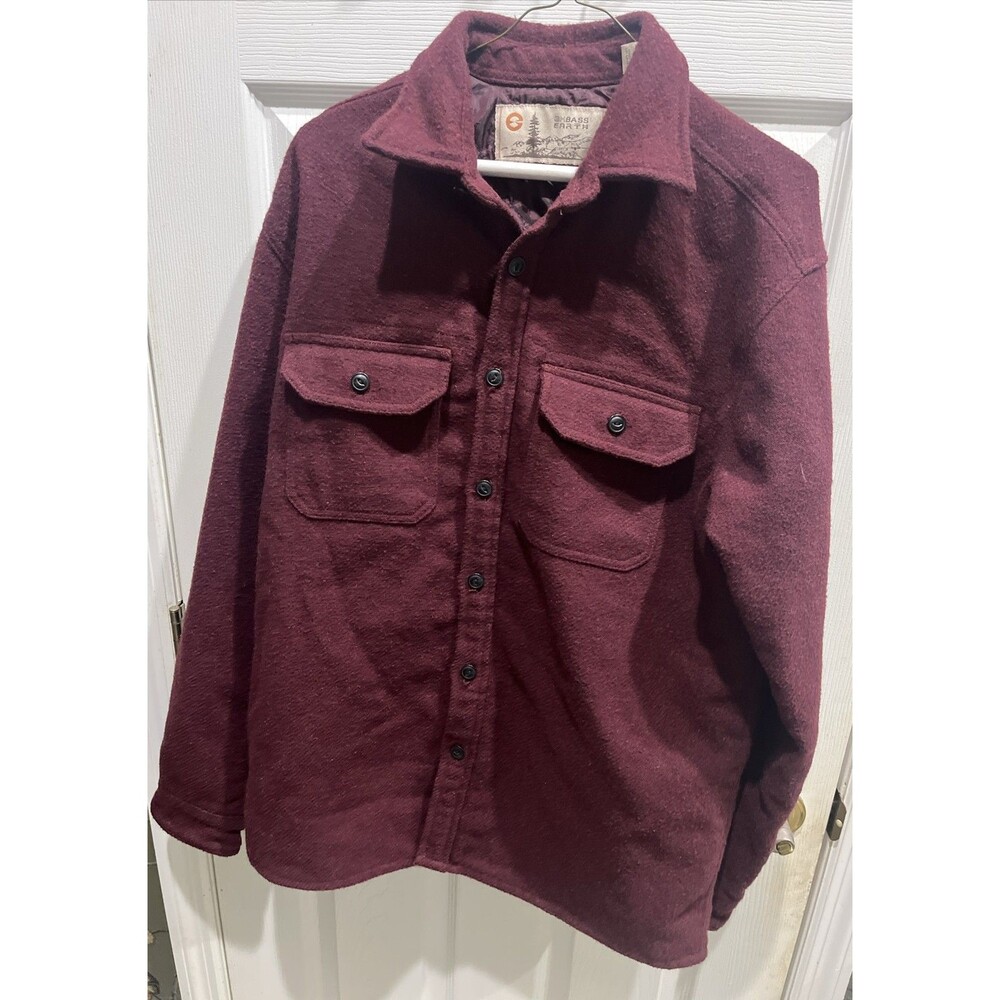 G.H. Bass Earth Men’s Wool Blend Jacket Size Medium Red Maroon